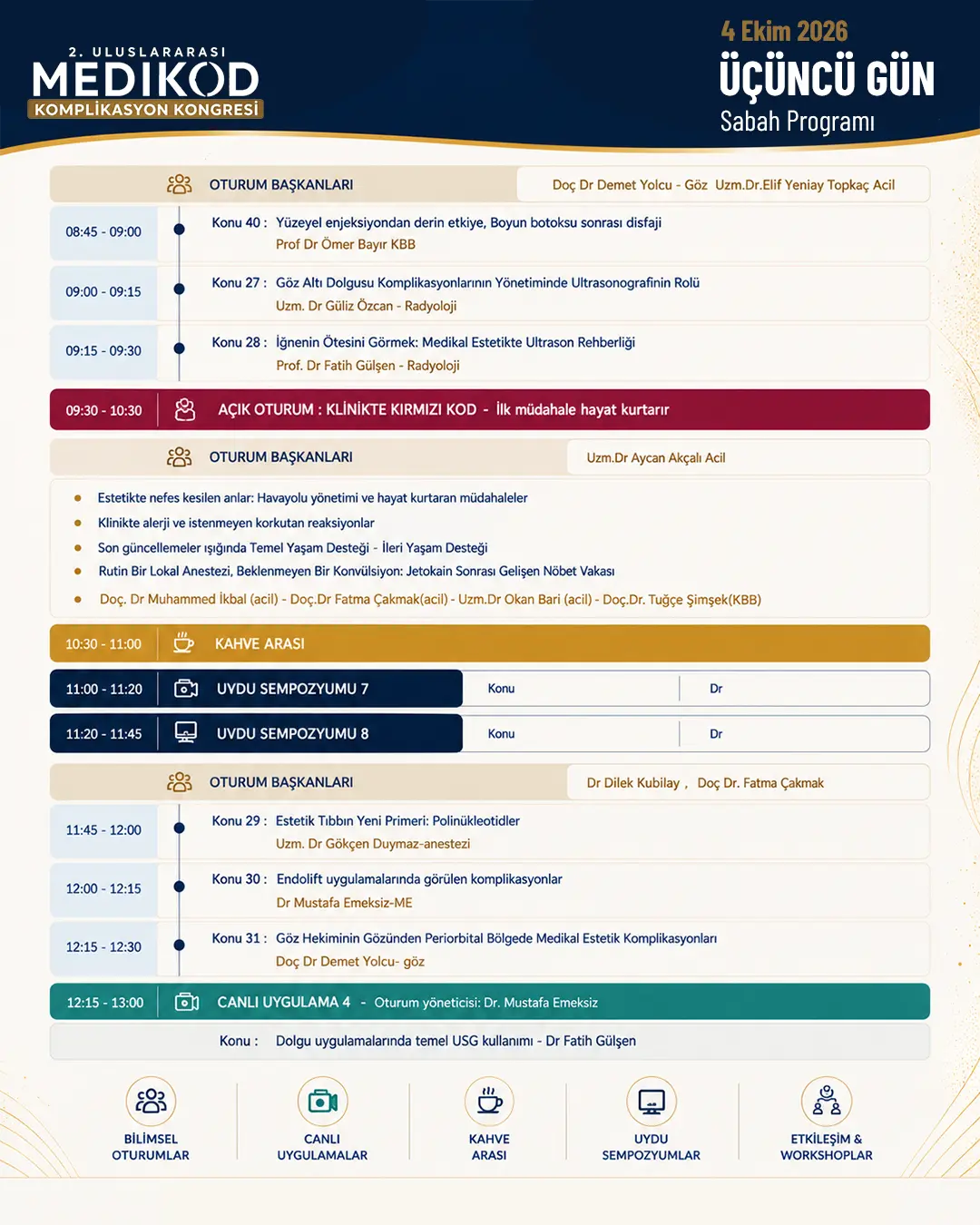 4 Ekim 2026 üçüncü gün sabah programı